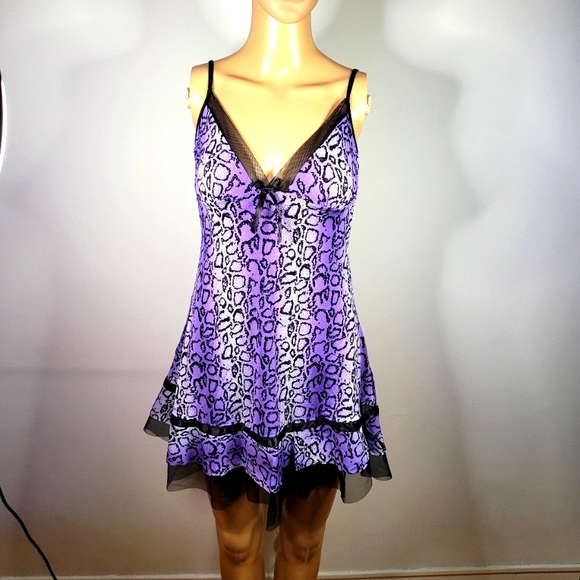 purple lingerie Babydoll set - Picture 1 of 4